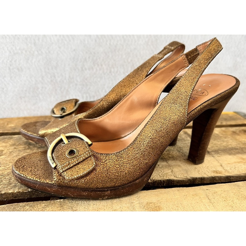 Business Copper Heels Dress Shoes Women's Sz 6 Leather Wedding Classy